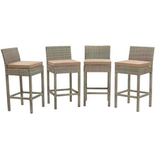 Load image into Gallery viewer, Conduit Outdoor Patio Wicker Rattan Bar Stool Set of 4 by Modway
