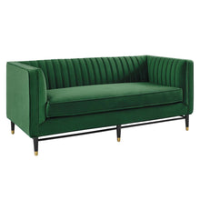 Load image into Gallery viewer, Devote Channel Tufted Performance Velvet Loveseat by Modway
