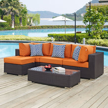 Load image into Gallery viewer, Convene 5 Piece Outdoor Patio Sectional Set by Modway
