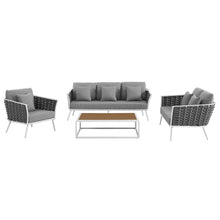 Load image into Gallery viewer, Stance 4 Piece Outdoor Patio Aluminum Sectional Sofa Set by Modway
