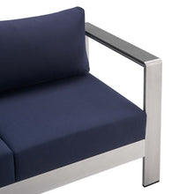 Load image into Gallery viewer, Shore 3 Piece Sunbrella¨ Fabric Outdoor Patio Aluminum Set by Modway
