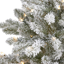 Load image into Gallery viewer, 5' Flocked West Virginia Spruce Artificial Christmas Tree with 200 Clear Lights
