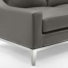 Load image into Gallery viewer, Harness 64" Stainless Steel Base Leather Loveseat by Modway
