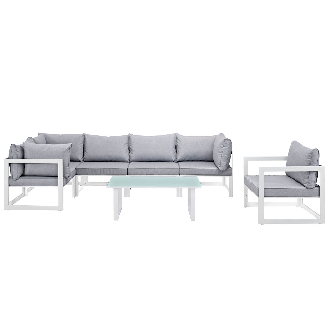Fortuna 7 Piece Outdoor Patio Sectional Sofa Set by Modway
