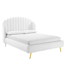 Load image into Gallery viewer, Lana Queen Performance Velvet Wingback Platform Bed
