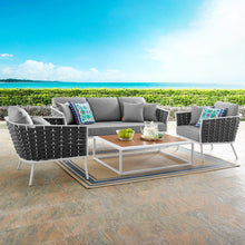 Load image into Gallery viewer, Stance 4 Piece Outdoor Patio Aluminum Sectional Sofa Set by Modway
