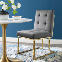 Load image into Gallery viewer, Privy Gold Stainless Steel Performance Velvet Dining Chair by Modway
