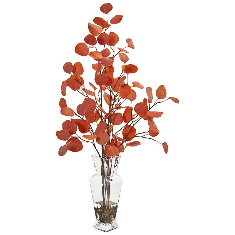 Eucalyptus Artificial Arrangement in Glass Vase