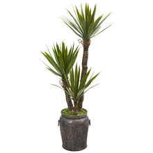 Load image into Gallery viewer, 54&quot; Yucca Artificial Tree in Metal Planter
