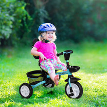 Load image into Gallery viewer, 6-in-1 Detachable Kids Baby Stroller Tricycle with Canopy and Safety Harness-Blue
