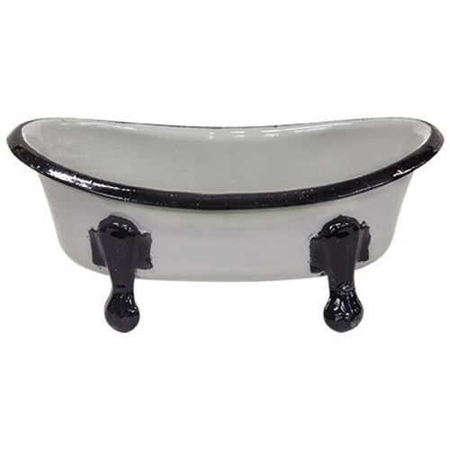 Black Rimmed Iron Bathtub Soap Dish  (Pack of 4)