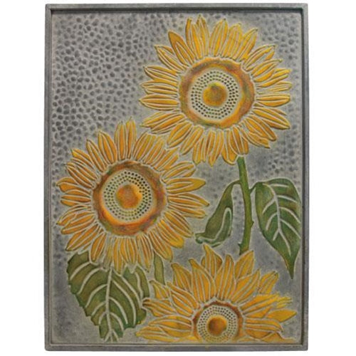 Hammered & Embossed Metal Sunflower Plaque