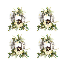 Load image into Gallery viewer, Woven Grapevine Wreath with Hydrangea and Bird Nest Accents (Set of 4)
