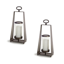 Load image into Gallery viewer, Metal Candle Holder with Tapered Frame (Set of 2)
