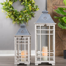 Load image into Gallery viewer, Traditional Farmhouse Lantern with Metal Lid (Set of 2)
