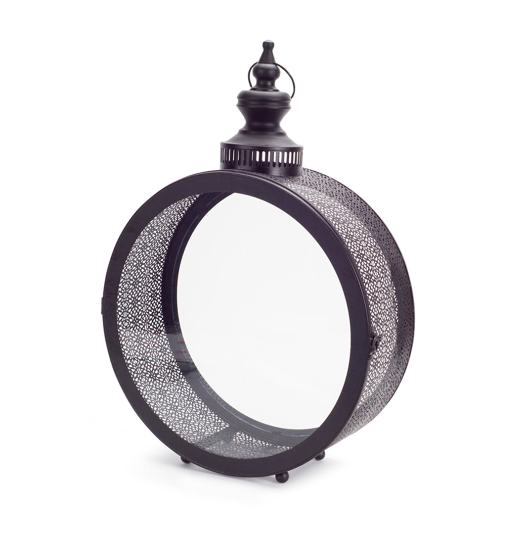 Black Ornate Metal Circle Lantern 22