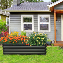Load image into Gallery viewer, 71 Inch Galvanized Metal Raised Garden Bed for Garden Backyard-Dark Gray

