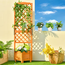 Load image into Gallery viewer, 71&quot; Raised Garden Bed with Trellis and Planter Box-Orange
