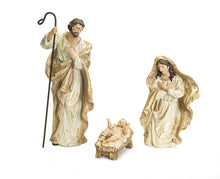 Load image into Gallery viewer, Nativity Holy Family Figurines with Gold Accents (Set of 3)
