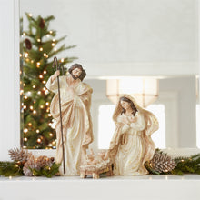 Load image into Gallery viewer, Nativity Holy Family Figurines with Gold Accents (Set of 3)
