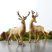 Load image into Gallery viewer, Holiday Deer Figurine with Gold Finish (Set of 2)
