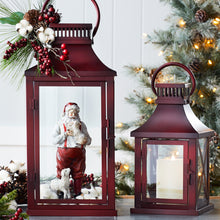 Load image into Gallery viewer, Rustic Red Metal Lantern (Set of 2)
