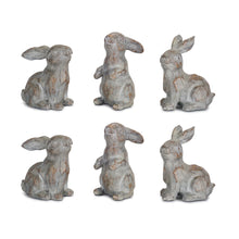 Load image into Gallery viewer, Washed Stone Garden Rabbit Figurine (Set of 6)
