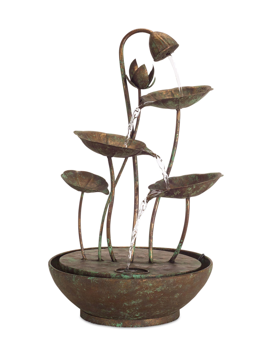 Rustic Metal Lotus Leaf Fountain 19.5