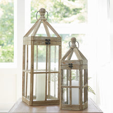 Load image into Gallery viewer, Contemporary Light Wood Floor Lantern (Set of 2)
