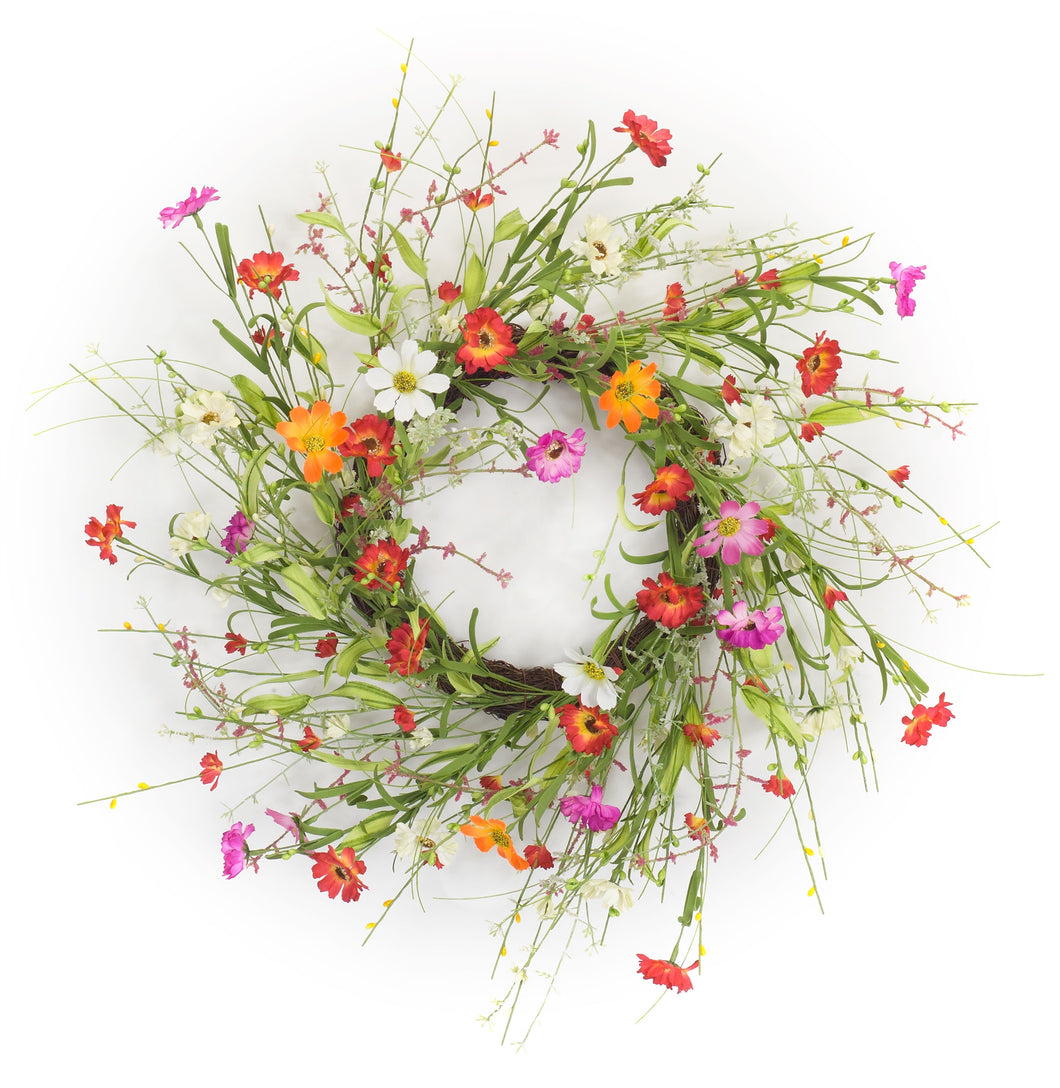 Mixed Floral Twig Wreath 22.5