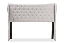 Load image into Gallery viewer, Baxton Studio Cadence Modern and Contemporary Greyish Beige Fabric Button-Tufted King Size Winged Headboard
