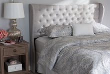 Load image into Gallery viewer, Baxton Studio Cadence Modern and Contemporary Greyish Beige Fabric Button-Tufted King Size Winged Headboard
