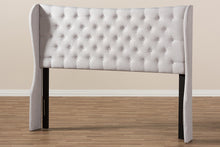 Load image into Gallery viewer, Baxton Studio Cadence Modern and Contemporary Greyish Beige Fabric Button-Tufted King Size Winged Headboard
