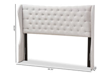 Load image into Gallery viewer, Baxton Studio Cadence Modern and Contemporary Greyish Beige Fabric Button-Tufted King Size Winged Headboard
