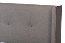 Load image into Gallery viewer, Baxton Studio Brooklyn Mid-Century Modern Walnut Wood Grey Fabric King Size Platform Bed
