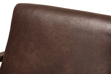 Load image into Gallery viewer, Baxton Studio Bianca Mid-Century Modern Walnut Wood Dark Brown Distressed Faux Leather Lounge Chair
