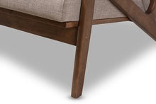 Load image into Gallery viewer, Baxton Studio Bianca Mid-Century Modern Walnut Wood Light Grey Fabric Tufted 2-Seater Loveseat
