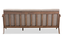 Load image into Gallery viewer, Baxton Studio Bianca Mid-Century Modern Walnut Wood Light Grey Fabric Tufted 3-Seater Sofa
