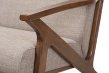 Load image into Gallery viewer, Baxton Studio Bianca Mid-Century Modern Walnut Wood Light Grey Fabric Tufted 3-Seater Sofa
