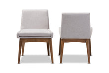 Load image into Gallery viewer, Baxton Studio Nexus Mid-Century Modern Walnut Wood Finishing Greyish Beige Fabric Dining Side Chair (Set of 2)
