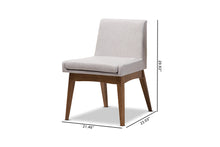 Load image into Gallery viewer, Baxton Studio Nexus Mid-Century Modern Walnut Wood Finishing Greyish Beige Fabric Dining Side Chair (Set of 2)
