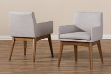 Load image into Gallery viewer, Baxton Studio Nexus Mid-Century Modern Walnut Wood Finishing Greyish Beige Fabric Dining Armchair (Set of 2)
