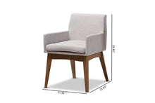 Load image into Gallery viewer, Baxton Studio Nexus Mid-Century Modern Walnut Wood Finishing Greyish Beige Fabric Dining Armchair (Set of 2)
