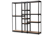 Load image into Gallery viewer, Baxton Studio Gavin Modern and Contemporary Black Metal 10-Shelf Closet Storage Racking Organizer
