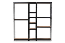 Load image into Gallery viewer, Baxton Studio Gavin Modern and Contemporary Black Metal 10-Shelf Closet Storage Racking Organizer
