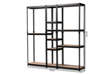 Load image into Gallery viewer, Baxton Studio Gavin Modern and Contemporary Black Metal 10-Shelf Closet Storage Racking Organizer
