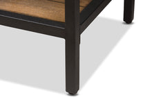 Load image into Gallery viewer, Baxton Studio Caribou Rustic Industrial Style Oak Brown Finished Wood and Black Finished Metal Console Table
