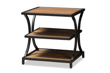 Load image into Gallery viewer, Baxton Studio Lancashire Rustic Industrial Style Oak Brown Finished Wood and Black Finished Metal End Table
