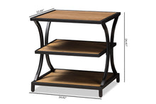 Load image into Gallery viewer, Baxton Studio Lancashire Rustic Industrial Style Oak Brown Finished Wood and Black Finished Metal End Table
