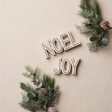 Load image into Gallery viewer, Beaded Wood Design Noel and Joy Sentiment (Set of 2)
